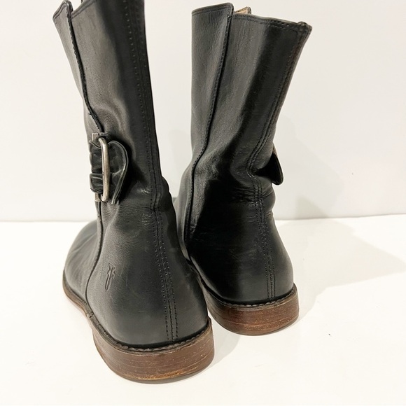 Frye Black Mid Calf Leather Boots - Picture 2 of 15